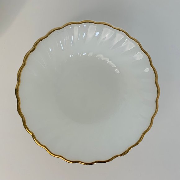 Vintage Swirl Golden Shell Lustre Small Fruit Dessert Bowls by Anchor Hocking - Picture 4 of 5